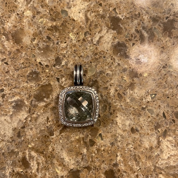 David Yurman Prasolite & Diamond Albion Pendant - Picture 2 of 5